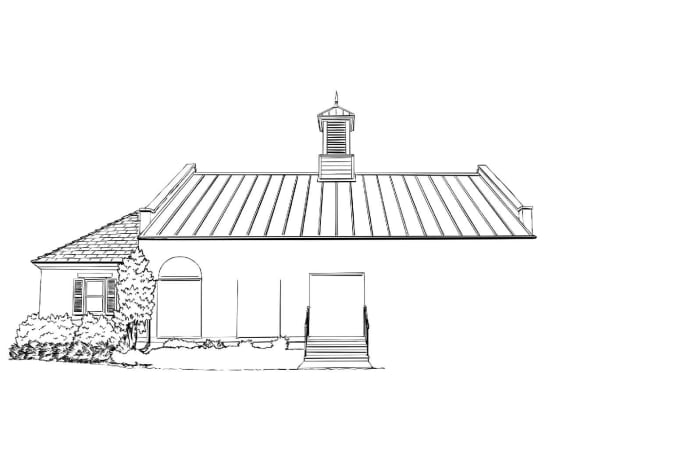 I will draw a detailed sketch of a house or building