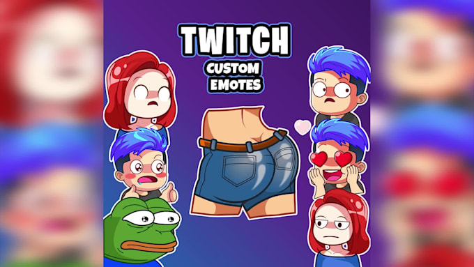 create cute chibi twitch emotes, kick, discord, youtube or facebook stickers