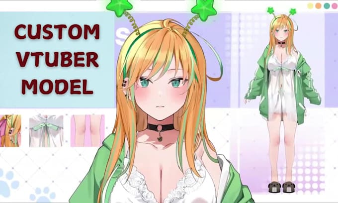 draw and rig live2d vtuber model 2d anime vtuber model live 2d vtuber commission