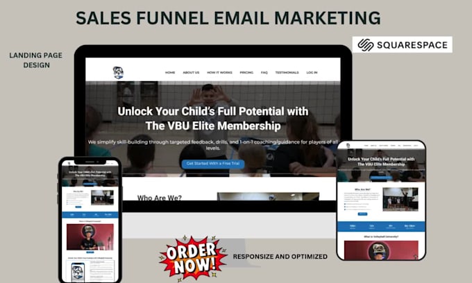 do modern squarespace website design, redesign squarespace sales funnel