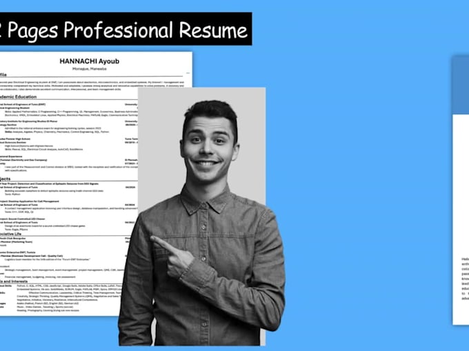 Image showcasing Get you hired fast with custom cv resume cover letter linkedin profile ...