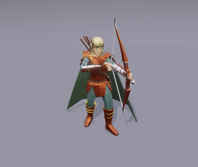 create a lowpoly 3d character model
