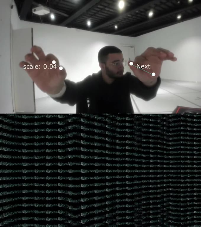an interactive body hands face touch designer project