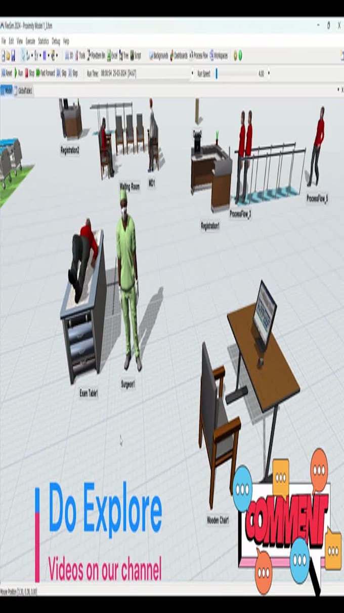 create industrial simulation model using flexsim