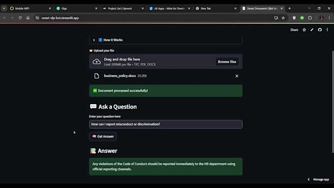 create a business ai chatbot using your knowledge base