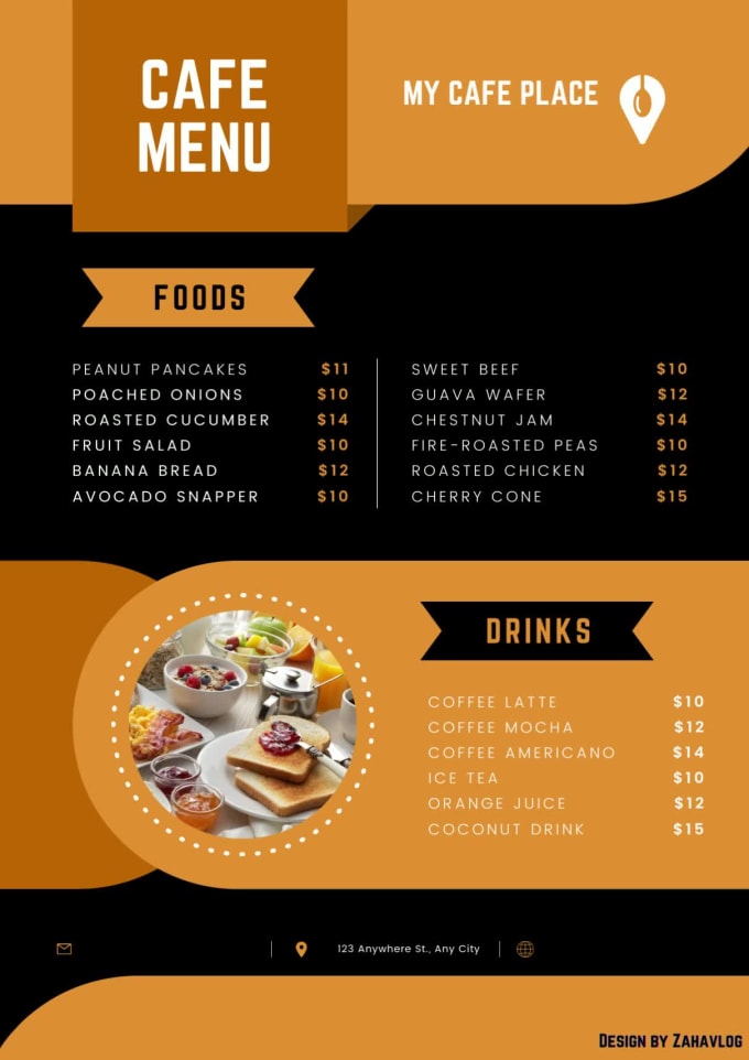 Design professional food menu, restaurant menu or price list by ...