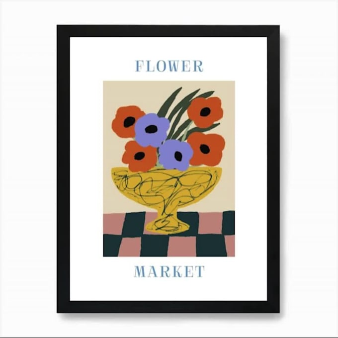 do a poster design and printable wall art for your online business etsy