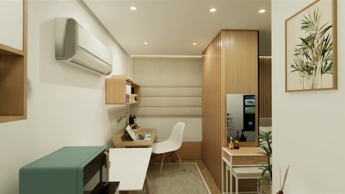 do interior model and render