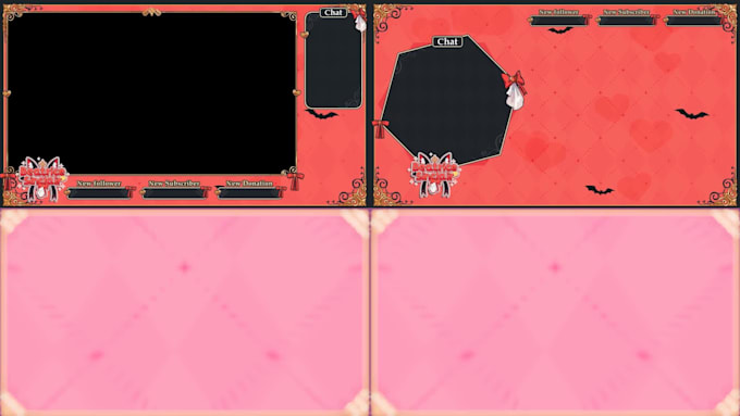 desing anime or vtuber stream overlay twitch youtube