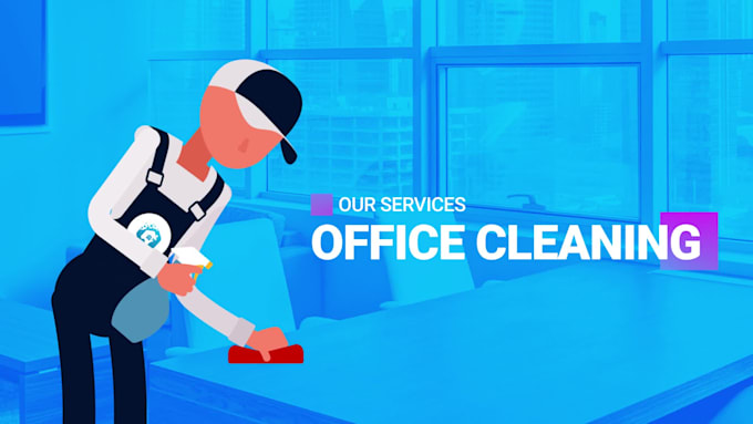 create 2d animated cleaning service promo video