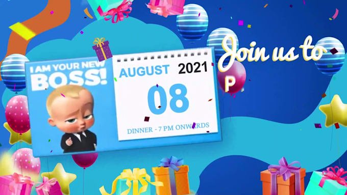create creative birthday invitation video