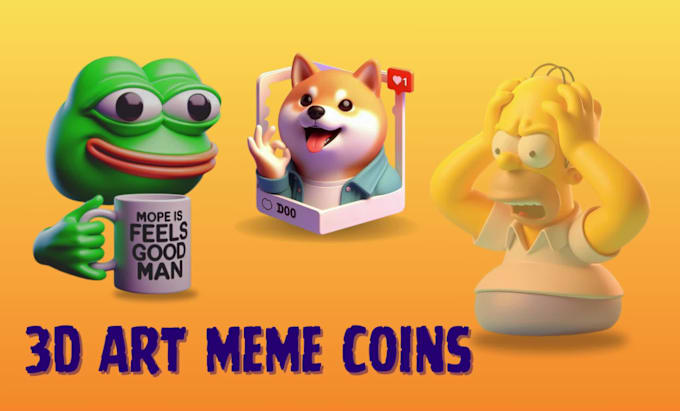 Design custom 3d meme coin art for your website and social media by ...