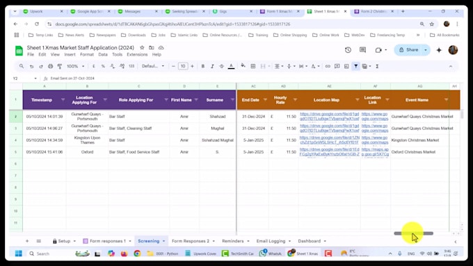 deliver HR recruitment system with google forms and sheets
