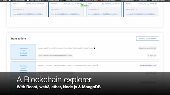 create web3, dapps, and defi, node API and react websites