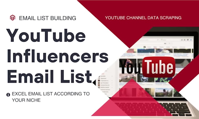 provide you targeted youtube influencers email list in any niche