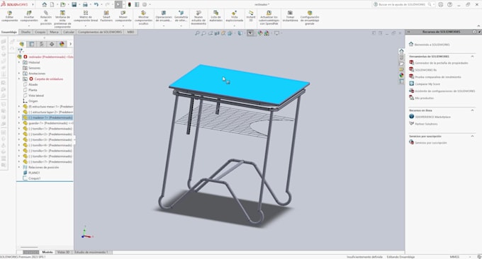 Create the design of your furniture in an solidworks drawing by ...