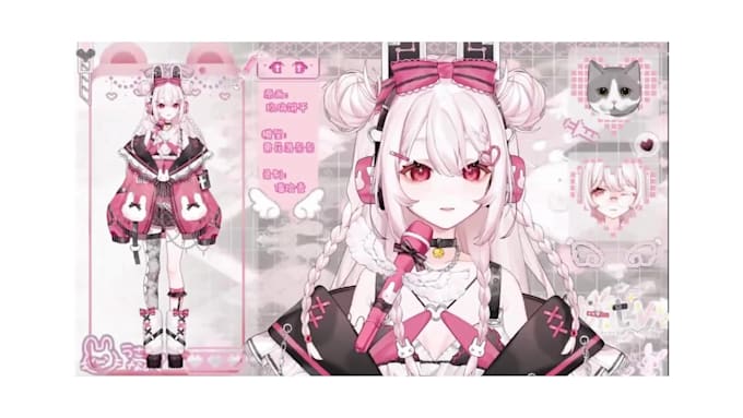 draw and rig 2d vtuber model, live2d, anime, facerig