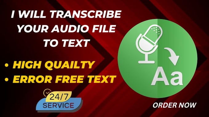 Transcribe audio file to text in 6 hours, also video to text by ...