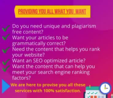write SEO articles , well researched blog posts and motivational web content