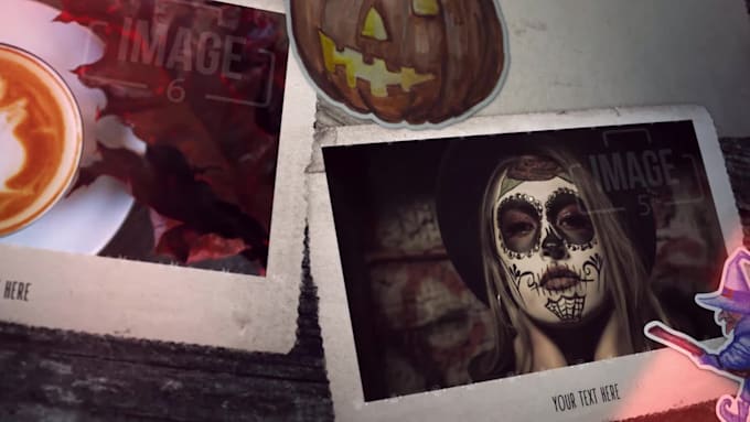 create an eye catching slideshow video for the halloween party