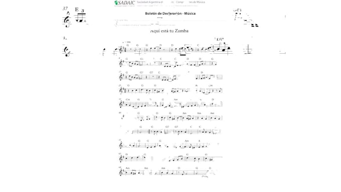 transcribe music into sheet music for registration