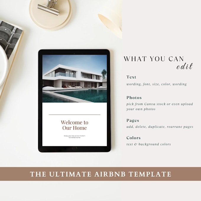 provide a ready to print airbnb welcome book template