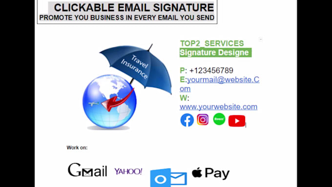 create a professional clickable HTML email signature