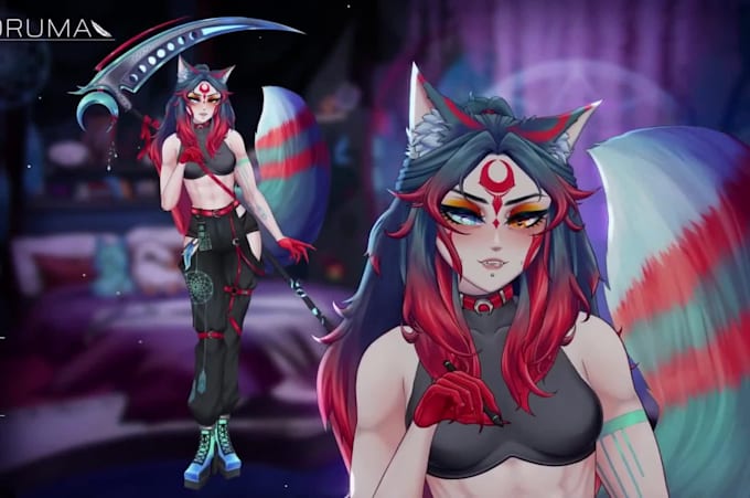draw anime character model for live2d and vtuber, vtuber model, live2d rig