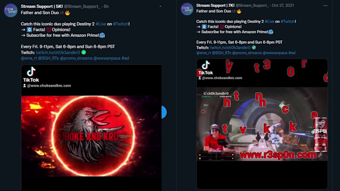 promote you on my streaming and gaming twitter page