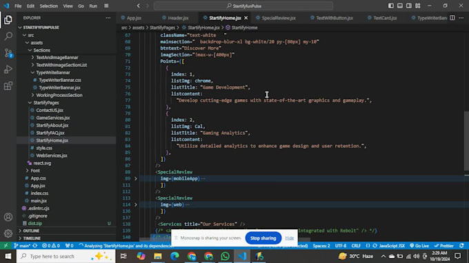 develop a website in reactjs or angularjs