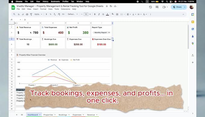create an automated property mgmt and airbnb track sheet
