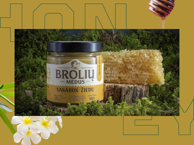 design a clean and modern label for honey