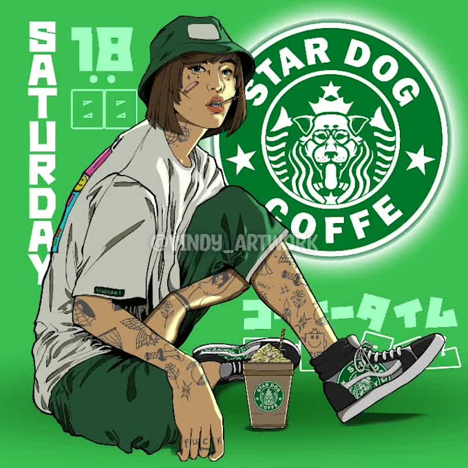 draw your photo into aesthetic, streetwear illustration