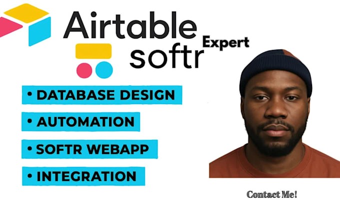 setup airtable, airtable database, softr webapp as an expert