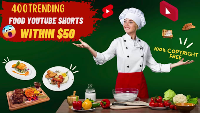 provide 400 trending food and health youtube shorts and manage your channel