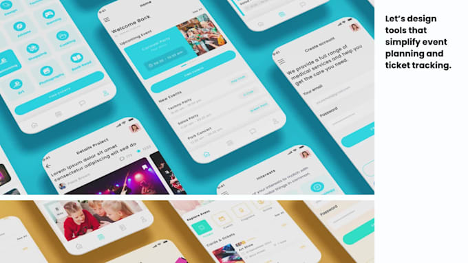 design an event management app and ticketing dashboard UI