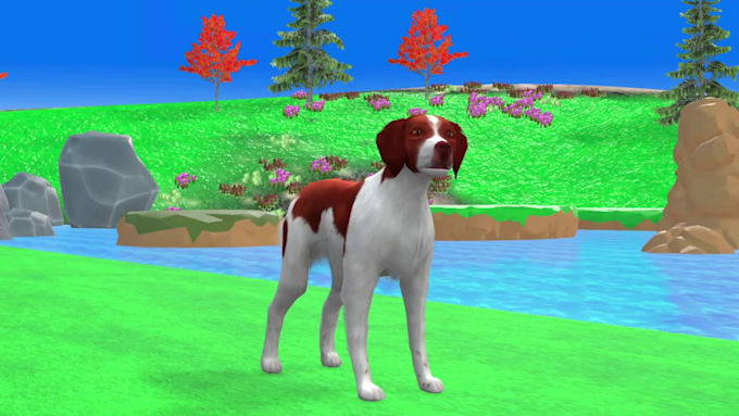 create 3d animal crossing fountain animation