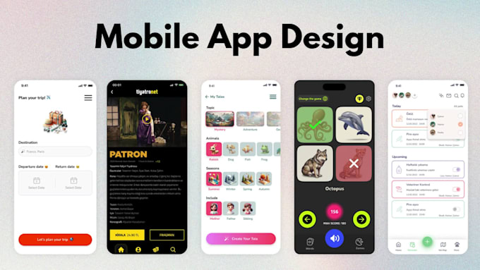 do mobile app design UX UI , app store screenshots in figma