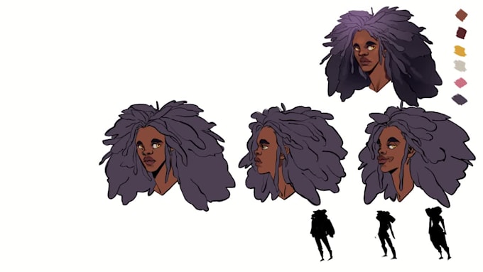 Make character design sheet, semi realistic style by Ache_colors | Fiverr
