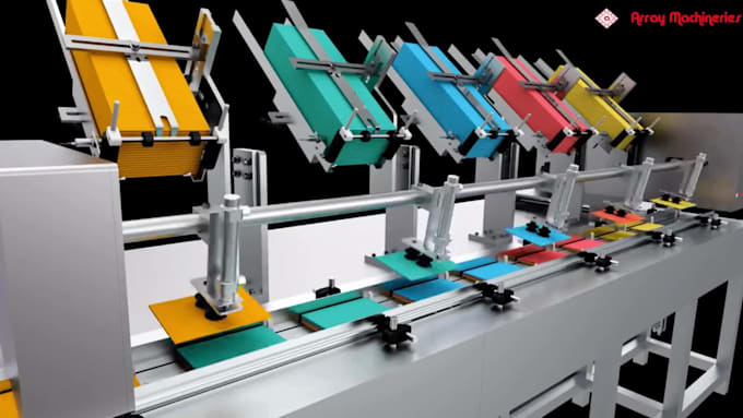 create industrial robot arm 3d animation, 3d robotic simulation, 3d robot model