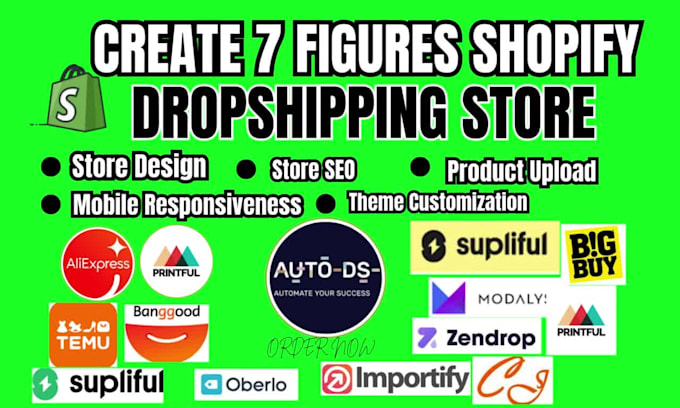 create 7 figure shopify dropshipping store via alibaba aliexpress dropified cj