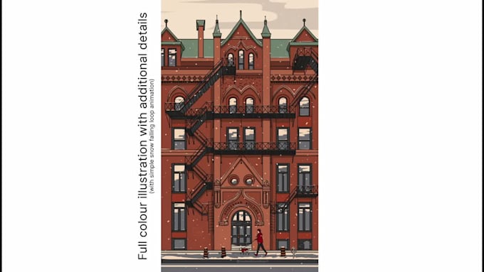 draw custom house, building or landscape vector illustration