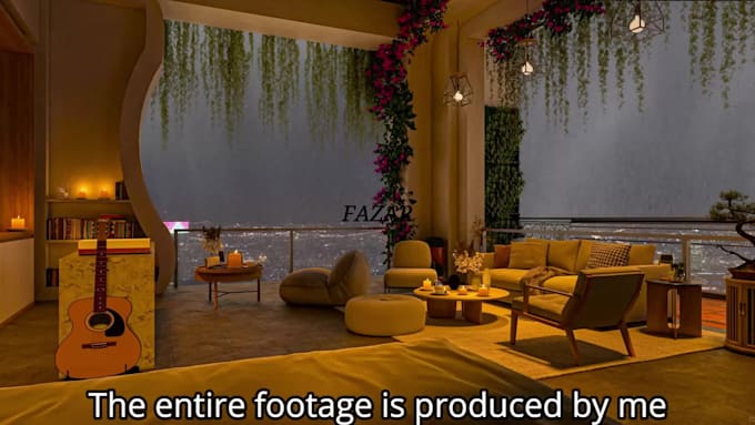 create unique cozy room rain video