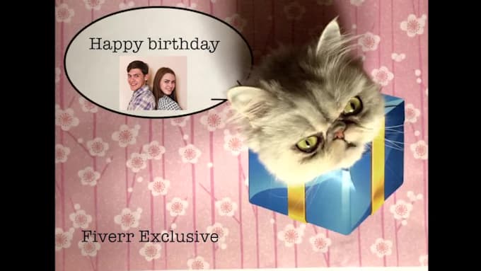 record my cat break through your birthday card