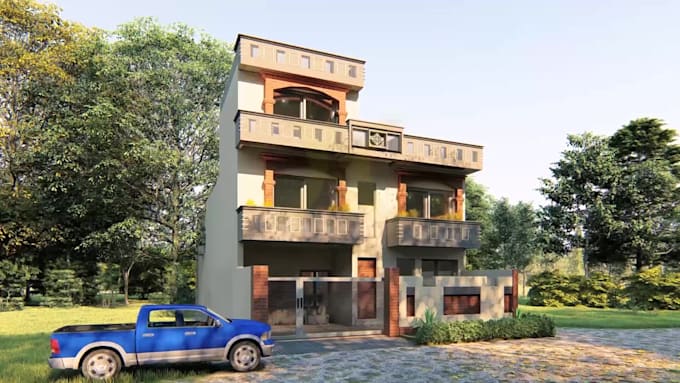 do 3d exterior design in 3dsmax and lumion 2023 pro