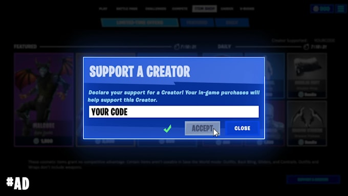Create a fortnite support creator code animation by Jeezdesign | Fiverr