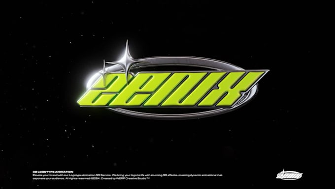 create a 3d rotation chrome of your logo