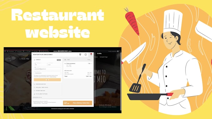 create a restaurant website with online ordering system