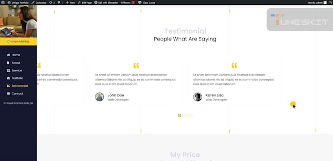 design perfect elegant personal portfolio modern wordpress website in 12 hours