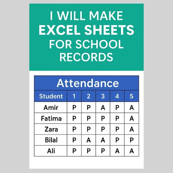 design excel report cards, attendance sheets, and student data